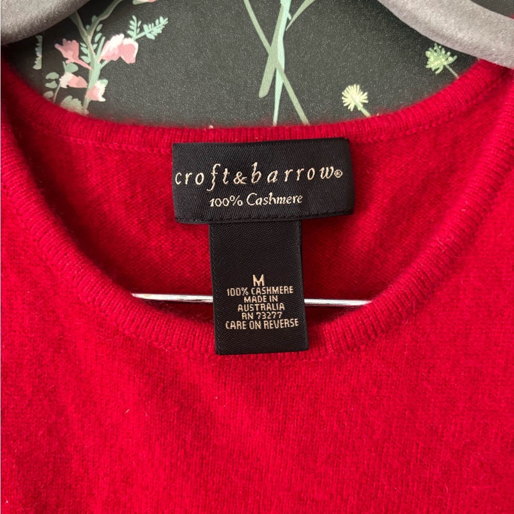 Croft & Barrow Rich Red 100% Cashmere Sweater shell - Picture 2 of 4